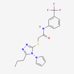 2-{[5-propyl-4-(1H-pyrrol-1-yl)-4H-1,2,4-triazol-3-yl]sulfanyl}-N-[3-(trifluoromethyl)phenyl]acetamide