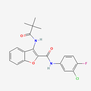 N-(3-chloro-4-fluorophenyl)-3-pivalamidobenzofuran-2-carboxamide