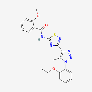 molecular formula C21H20N6O3S B2593065 N-{3-[1-(2-ethoxyphenyl)-5-methyl-1H-1,2,3-triazol-4-yl]-1,2,4-thiadiazol-5-yl}-2-methoxybenzamide CAS No. 932537-83-2