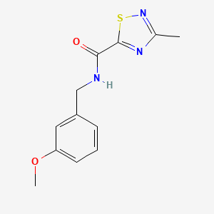 molecular formula C12H13N3O2S B2593068 N-[(3-METHOXYPHENYL)METHYL]-3-METHYL-1,2,4-THIADIAZOLE-5-CARBOXAMIDE CAS No. 1448053-79-9