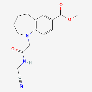 molecular formula C16H19N3O3 B2593093 Methyl 1-[2-(cyanomethylamino)-2-oxoethyl]-2,3,4,5-tetrahydro-1-benzazepine-7-carboxylate CAS No. 2224213-26-5