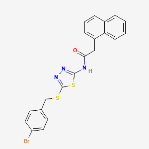 molecular formula C21H16BrN3OS2 B2593096 N-(5-((4-bromobenzyl)thio)-1,3,4-thiadiazol-2-yl)-2-(naphthalen-1-yl)acetamide CAS No. 392303-14-9
