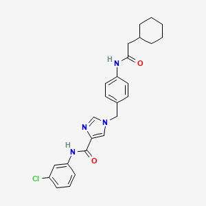 N-(3-chlorophenyl)-1-(4-(2-cyclohexylacetamido)benzyl)-1H-imidazole-4-carboxamide