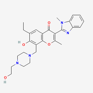 6-ethyl-7-hydroxy-8-((4-(2-hydroxyethyl)piperazin-1-yl)methyl)-2-methyl-3-(1-methyl-1H-benzo[d]imidazol-2-yl)-4H-chromen-4-one