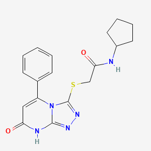 N-cyclopentyl-2-((7-oxo-5-phenyl-7,8-dihydro-[1,2,4]triazolo[4,3-a]pyrimidin-3-yl)thio)acetamide