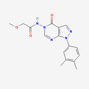 molecular formula C16H17N5O3 B2593117 N-(1-(3,4-dimethylphenyl)-4-oxo-1H-pyrazolo[3,4-d]pyrimidin-5(4H)-yl)-2-methoxyacetamide CAS No. 919866-37-8