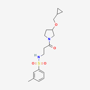 N-(3-(3-(cyclopropylmethoxy)pyrrolidin-1-yl)-3-oxopropyl)-3-methylbenzenesulfonamide