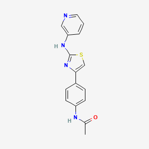 molecular formula C16H14N4OS B2593131 N-(4-{2-[(pyridin-3-yl)amino]-1,3-thiazol-4-yl}phenyl)acetamide CAS No. 1023536-90-4