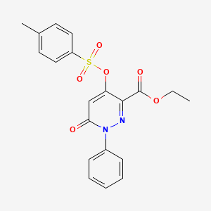 molecular formula C20H18N2O6S B2593182 ethyl 4-[(4-methylbenzenesulfonyl)oxy]-6-oxo-1-phenyl-1,6-dihydropyridazine-3-carboxylate CAS No. 886950-74-9