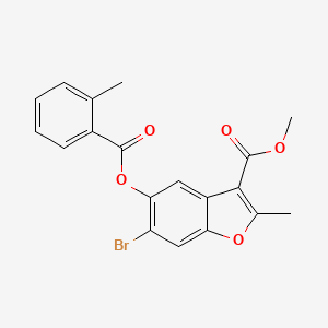 molecular formula C19H15BrO5 B2593218 Methyl 6-bromo-2-methyl-5-(2-methylbenzoyloxy)-1-benzofuran-3-carboxylate CAS No. 308295-57-0