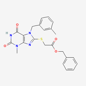 molecular formula C23H22N4O4S B2593246 benzyl {[3-methyl-7-(3-methylbenzyl)-2,6-dioxo-2,3,6,7-tetrahydro-1H-purin-8-yl]sulfanyl}acetate CAS No. 333420-16-9