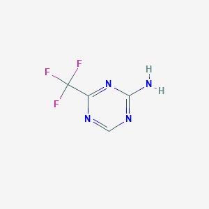 molecular formula C4H3F3N4 B2593253 4-(Trifluoromethyl)-1,3,5-triazin-2-amine CAS No. 1820666-29-2