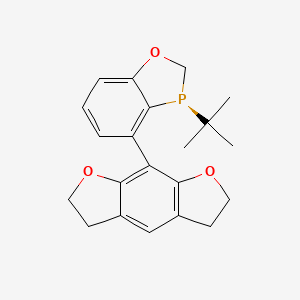 molecular formula C21H23O3P B2593303 (3S)-3-tert-butyl-4-(2,3,5,6-tetrahydrofuro[3,2-f][1]benzofuran-8-yl)-2H-1,3-benzoxaphosphole CAS No. 2634687-60-6