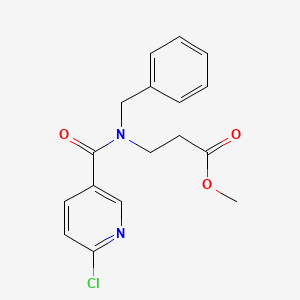 molecular formula C17H17ClN2O3 B2593329 methyl 3-[N-benzyl-1-(6-chloropyridin-3-yl)formamido]propanoate CAS No. 1280969-56-3