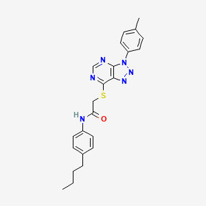 molecular formula C23H24N6OS B2593357 N-(4-butylphenyl)-2-((3-(p-tolyl)-3H-[1,2,3]triazolo[4,5-d]pyrimidin-7-yl)thio)acetamide CAS No. 863459-26-1