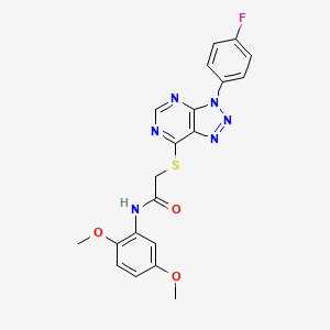 molecular formula C20H17FN6O3S B2593371 N-(2,5-dimethoxyphenyl)-2-((3-(4-fluorophenyl)-3H-[1,2,3]triazolo[4,5-d]pyrimidin-7-yl)thio)acetamide CAS No. 863460-11-1