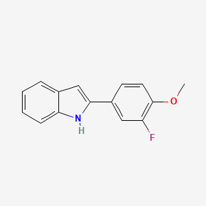 molecular formula C15H12FNO B2593372 2-(3-Fluoro-4-methoxy-phenyl)-1H-indole CAS No. 347-09-1