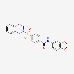 N-(benzo[d][1,3]dioxol-5-yl)-4-((3,4-dihydroisoquinolin-2(1H)-yl)sulfonyl)benzamide