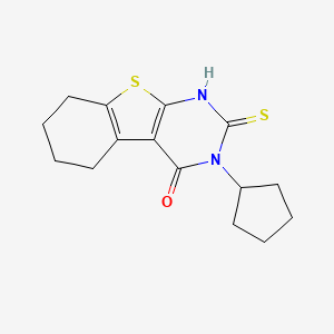 3-cyclopentyl-2-sulfanylidene-5,6,7,8-tetrahydro-1H-[1]benzothiolo[2,3-d]pyrimidin-4-one
