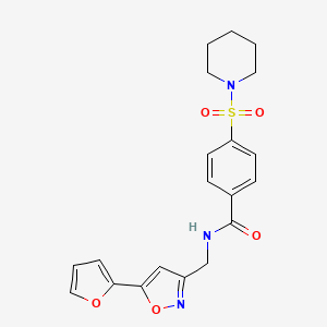 N-((5-(furan-2-yl)isoxazol-3-yl)methyl)-4-(piperidin-1-ylsulfonyl)benzamide