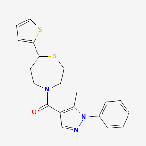 (5-methyl-1-phenyl-1H-pyrazol-4-yl)(7-(thiophen-2-yl)-1,4-thiazepan-4-yl)methanone