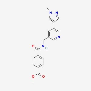 methyl 4-(((5-(1-methyl-1H-pyrazol-4-yl)pyridin-3-yl)methyl)carbamoyl)benzoate