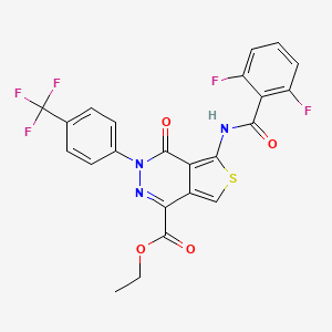 Ethyl 5-[(2,6-difluorobenzoyl)amino]-4-oxo-3-[4-(trifluoromethyl)phenyl]thieno[3,4-d]pyridazine-1-carboxylate