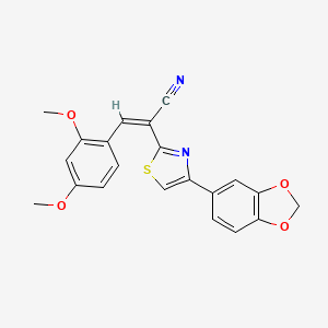 (Z)-2-(4-(benzo[d][1,3]dioxol-5-yl)thiazol-2-yl)-3-(2,4-dimethoxyphenyl)acrylonitrile