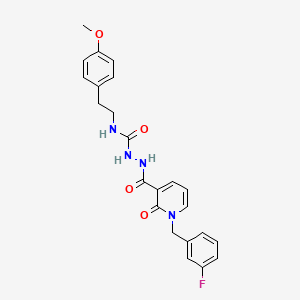 2-(1-(3-fluorobenzyl)-2-oxo-1,2-dihydropyridine-3-carbonyl)-N-(4-methoxyphenethyl)hydrazinecarboxamide