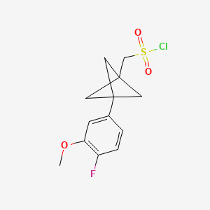 [3-(4-Fluoro-3-methoxyphenyl)-1-bicyclo[1.1.1]pentanyl]methanesulfonyl chloride
