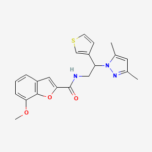 N-(2-(3,5-dimethyl-1H-pyrazol-1-yl)-2-(thiophen-3-yl)ethyl)-7-methoxybenzofuran-2-carboxamide