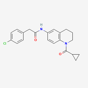 2-(4-chlorophenyl)-N-[1-(cyclopropanecarbonyl)-3,4-dihydro-2H-quinolin-6-yl]acetamide