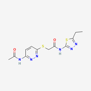 2-((6-acetamidopyridazin-3-yl)thio)-N-(5-ethyl-1,3,4-thiadiazol-2-yl)acetamide