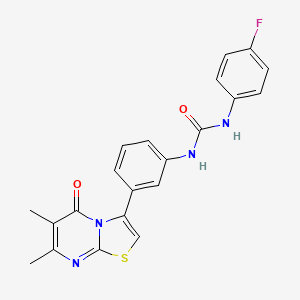 1-(3-(6,7-dimethyl-5-oxo-5H-thiazolo[3,2-a]pyrimidin-3-yl)phenyl)-3-(4-fluorophenyl)urea