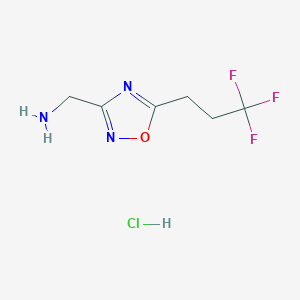 B2593469 (5-(3,3,3-Trifluoropropyl)-1,2,4-oxadiazol-3-yl)methanamine hydrochloride CAS No. 2230799-50-3