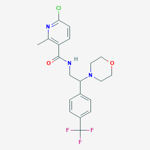 6-chloro-2-methyl-N-[2-(morpholin-4-yl)-2-[4-(trifluoromethyl)phenyl]ethyl]pyridine-3-carboxamide