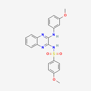 4-methoxy-N-[3-(3-methoxyanilino)quinoxalin-2-yl]benzenesulfonamide