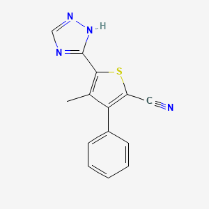 4-methyl-3-phenyl-5-(1H-1,2,4-triazol-3-yl)-2-thiophenecarbonitrile