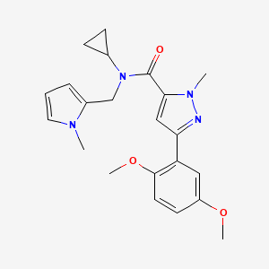 N-cyclopropyl-3-(2,5-dimethoxyphenyl)-1-methyl-N-((1-methyl-1H-pyrrol-2-yl)methyl)-1H-pyrazole-5-carboxamide