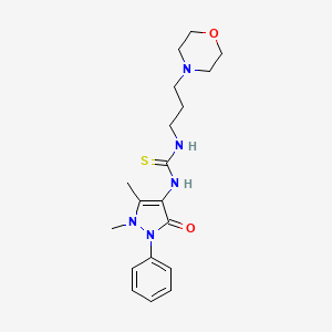 molecular formula C19H27N5O2S B2593499 1-(1,5-二甲基-3-氧代-2-苯基吡唑-4-基)-3-(3-吗啉-4-基丙基)硫脲 CAS No. 402945-02-2