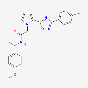 molecular formula C24H24N4O3 B2593504 N-[1-(4-甲氧基苯基)乙基]-2-{2-[3-(4-甲基苯基)-1,2,4-噁二唑-5-基]-1H-吡咯-1-基}乙酰胺 CAS No. 1260916-04-8