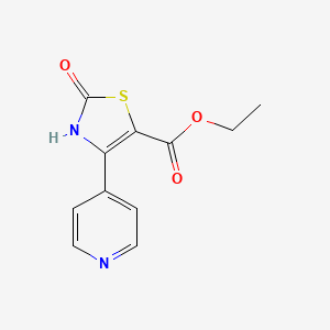 molecular formula C11H10N2O3S B2593508 2-Oxo-4-pyridin-4-yl-2,3-dihydro-thiazole-5-carboxylic acid ethyl ester CAS No. 886505-28-8