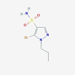 molecular formula C6H10BrN3O2S B2593510 5-Bromo-1-propylpyrazole-4-sulfonamide CAS No. 1946821-97-1