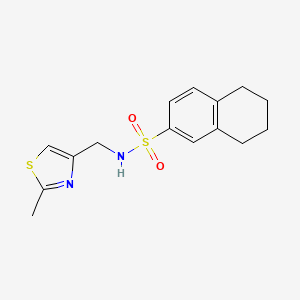 molecular formula C15H18N2O2S2 B2593512 N-[(2-methyl-1,3-thiazol-4-yl)methyl]-5,6,7,8-tetrahydronaphthalene-2-sulfonamide CAS No. 863510-87-6
