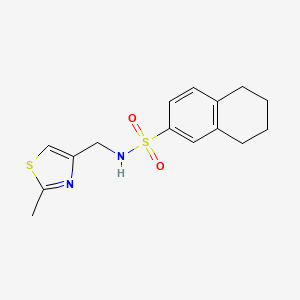 molecular formula C15H18N2O2S2 B2593512 N-((2-methylthiazol-4-yl)methyl)-5,6,7,8-tetrahydronaphthalene-2-sulfonamide CAS No. 863510-87-6