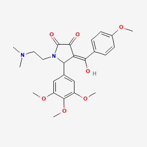 molecular formula C25H30N2O7 B2593513 1-(2-(dimethylamino)ethyl)-3-hydroxy-4-(4-methoxybenzoyl)-5-(3,4,5-trimethoxyphenyl)-1H-pyrrol-2(5H)-one CAS No. 384799-39-7