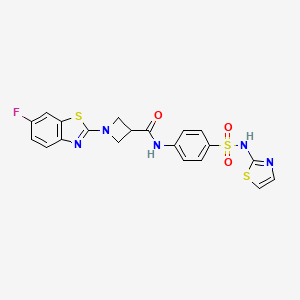 molecular formula C20H16FN5O3S3 B2593514 1-(6-fluorobenzo[d]thiazol-2-yl)-N-(4-(N-(thiazol-2-yl)sulfamoyl)phenyl)azetidine-3-carboxamide CAS No. 1396627-05-6