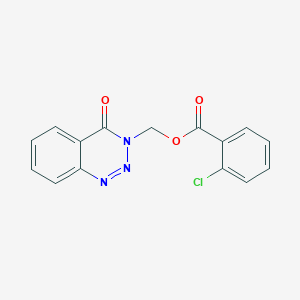 molecular formula C15H10ClN3O3 B2593524 (4-氧代苯并[d][1,2,3]三唑-3(4H)-基)甲基-2-氯苯甲酸酯 CAS No. 433258-64-1