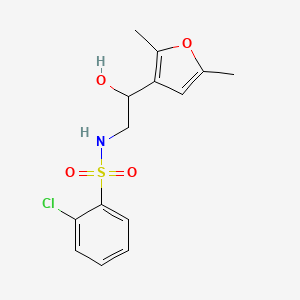 molecular formula C14H16ClNO4S B2593526 2-chloro-N-(2-(2,5-dimethylfuran-3-yl)-2-hydroxyethyl)benzenesulfonamide CAS No. 2309798-92-1