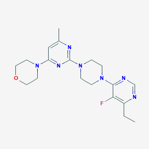 molecular formula C19H26FN7O B2593527 4-[2-[4-(6-Ethyl-5-fluoropyrimidin-4-yl)piperazin-1-yl]-6-methylpyrimidin-4-yl]morpholine CAS No. 2415466-65-6